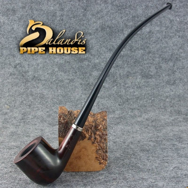 Knight VP122 – Pipa Churchwarden – Stile Signore Degli Anelli – Lunga 21 Cm – Con Filtro E Supporto