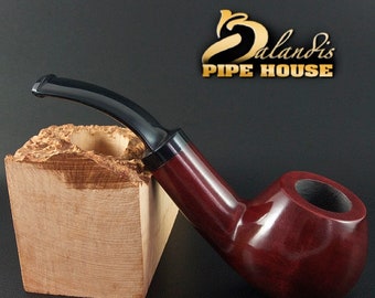 Balandis #14 Sparrow Rubin Red Smooth (9mm) Handmade Pear Wood Tobacco Smoking Pipe 35g/1.23oz