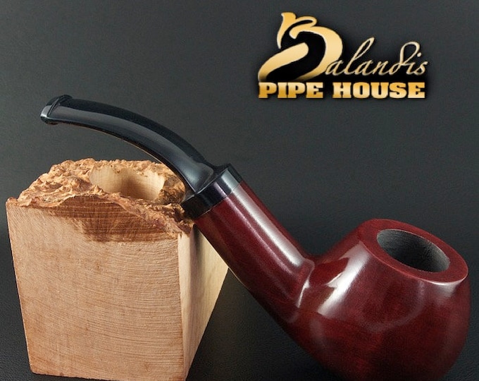 Balandis #14 Sparrow Rubin Red Smooth (9mm) Handmade Pear Wood Tobacco Smoking Pipe 35g/1.23oz