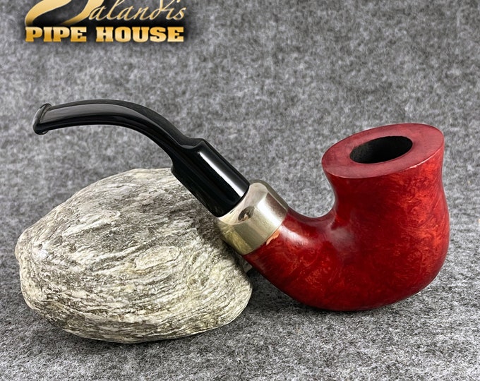 Balandis Limited Edition #101 Shannon Christmas 2022 Red Smooth (9mm) Handmade Briar Tobacco Smoking Pipe 60g/2.12ozArmy Mount