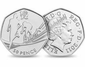 Circulated 50p Coin UK - Triathlon  - 2011