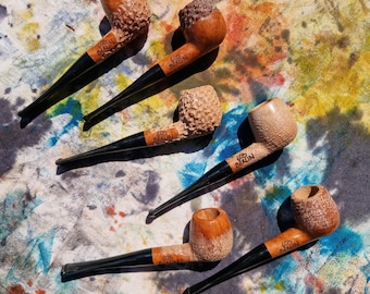 Briar Tobacco Pipe Handmade, #603 Berlin Raw Wax Selection, Cooler Stinger Smoking Pipe, Gift for Pipe Smoker