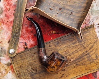 Balandis New Storm #120 Belfast Contrast RAW Yellow Smooth (9mm) Handmade Briar Tobacco Smoking Pipe 30g/1.06oz