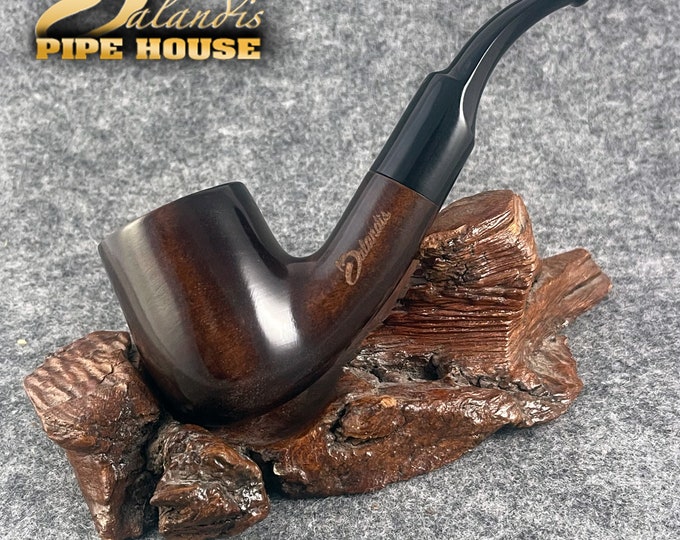 Balandis #8 Huallaga Brun Brown Smooth (9mm) Handmade Pear Wood Tobacco Smoking Pipe 43g/1.52oz