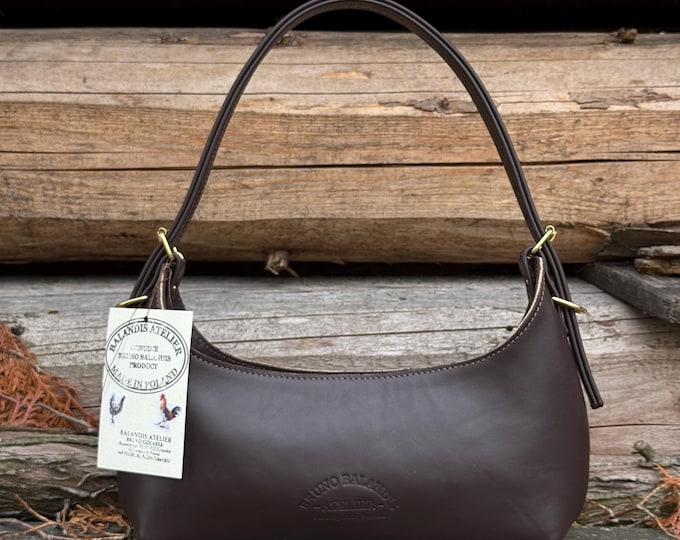 Bruno Balandis The Drop BV leather bag in Chocolate Brown Contrast full grain natural semi-aniline leather