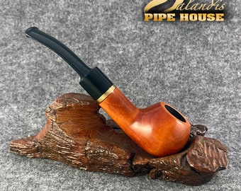 Balandis #7 Yellowstone Trawer Teak Smooth (9mm) Handmade Pear Wood Tobacco Smoking Pipe 30g/1.06oz