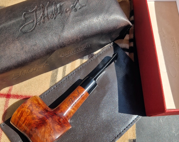 Briar Tobacco Pipe Handmade, 26 Poker Contrast Grain, 9mm Filter Smoking Pipe, Gift for Pipe Smoker