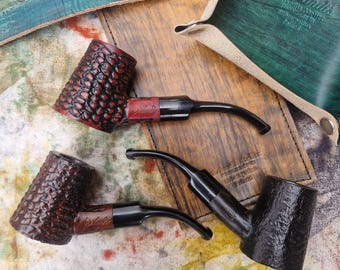 Briar Tobacco Pipe Handmade, #604 Captain Poker, 9mm Filter Smoking Pipe, Gift for Pipe Smoker