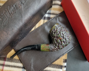 Wolinski Mastercraft 25 9mm Filter MOSS green Grain DEEP CARVED Briar Carpathian Bruyere Artisan Handcrafted Pipe Perfect Drilling