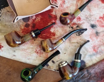 Balandis Unique Uniques Mix (9mm & Coller Pipes) Handmade Pear Wood Tobacco Smoking Pipes Collection