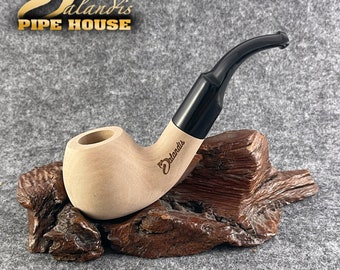 Balandis #15 Dniepr RAW Smooth (9mm) Handmade Pear Wood Tobacco Smoking Pipe 35g/1.23oz
