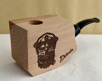 Balandis Club House Captain (9mm) Crystal Finish Big Pear Wood Block Predrilled DIY Tobacco Smoking Pipe Kit PWB
