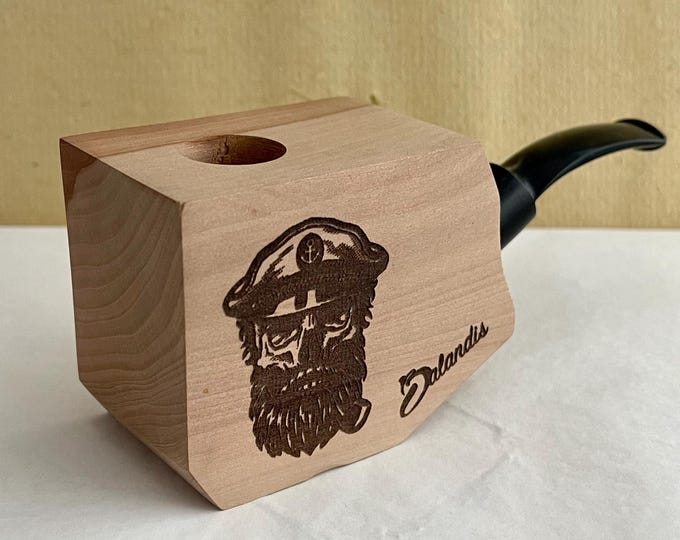 Balandis Club House Captain (9mm) Crystal Finish Big Pear Wood Block Predrilled DIY Tobacco Smoking Pipe Kit PWB
