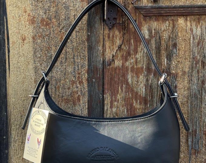 Bruno Balandis The Drop BV leather bag in Black full grain natural aniline leather
