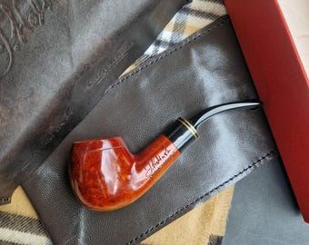Briar Tobacco Pipe Handmade, Nr 23 Mix Grain, 9mm Filter Smoking Pipe, Gift for Pipe Smoker