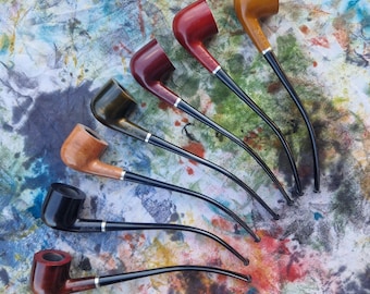Pear Wood Churchwarden Pipe Handmade, #11 Wizard Smooth, Long Stem Cooler Stinger, Gandalf Wizard Style Gift