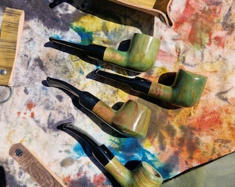 Balandis Olive SWAMPO smooth Collection (9mm) Handmade Olive Tobacco Smoking Pipe  30g/1.06oz