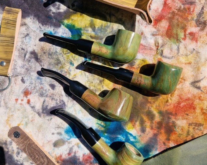 Balandis Olive SWAMPO smooth Collection (9mm) Handmade Olive Tobacco Smoking Pipe  30g/1.06oz