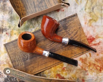 Balandis Ring Series #132 & 134 Smooth (9mm) Handmade Briar Tobacco Smoking Pipe 35g/1.59oz Neo Army Mount