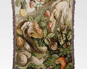 Snails and Strawberries Jacquard Throw Blanket