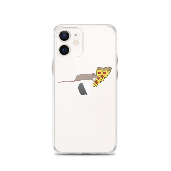 Pizza Rat iPhone Case - 13/13 mini/12/12 mini/max/pro - NYC Subway Meme - Clear
