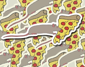 Pizza Rat Sticker - NYC Subway Meme - 3" Indoor Outdoor Decal