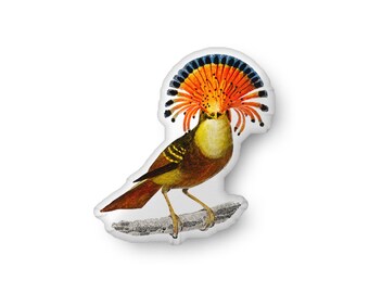 Tropical Bird-Shaped Pillow: Central & South American Royal Flycatcher