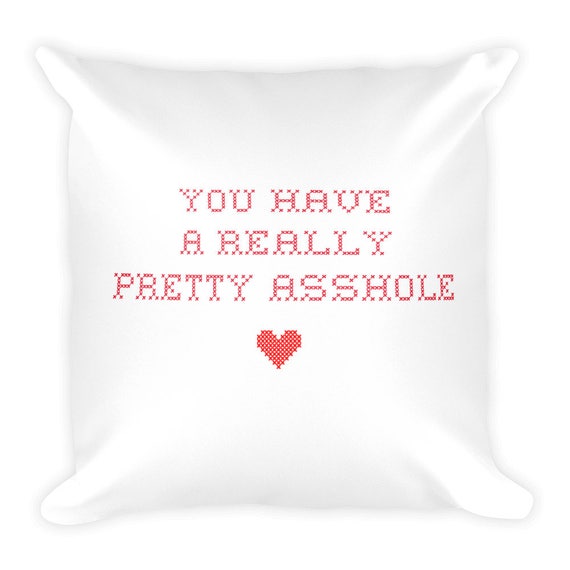 Pretty Asshole Cross Valentines Subway Art pillow cover | Etsy