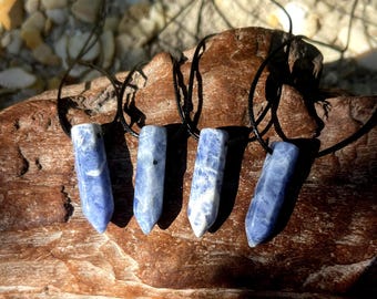 Blue Aventurine Natural Raw Stone Jewelry Point Necklace Pendant For Men and Women