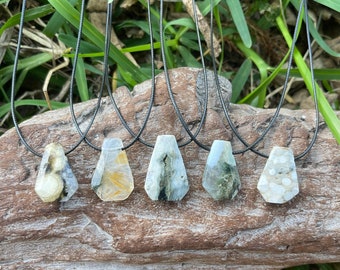 Natural Genuine Ocean Jasper Discounted Pendant Crystal Cotton Necklace-Women's Gift-Men's Gift-Women's Jewelry-Ocean Jasper Adjustable Boho