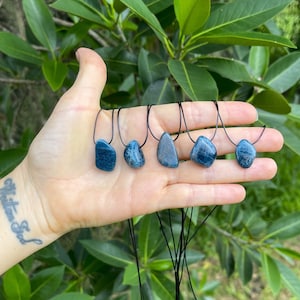 Blue Apatite Crystal Pendant Natural Necklace-Surfer Necklace-Men's Gift-Women's Blue Crystal Necklace-Turquoise Necklace-Boho chic Jewelry