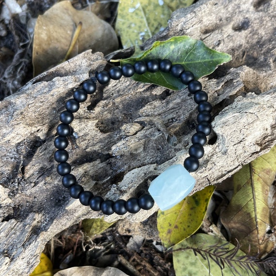 Matte Ocean Blue Turquoise, Gemstone Bead Bracelets, 6mm Stone