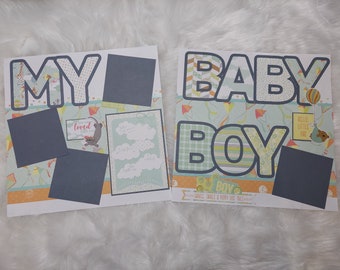 Baby Boy Premade 12x12 Scrapbook Pages PRECIOUS LITTLE BOY Baby Layout ...
