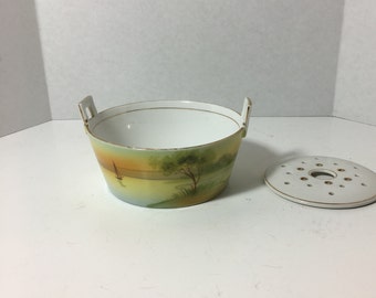 Vintage Nippom Hand Painted Butter Dish