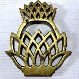 Vintage Solid Brass Pineapple Trivet Virginia Metal Crafters 10-46 1976