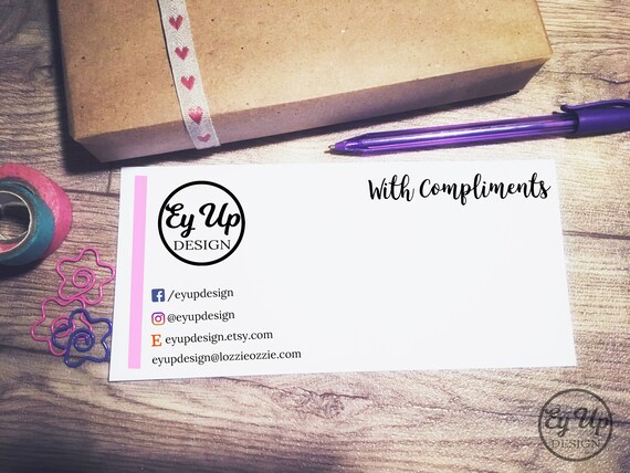 customised compliment slip small business stationery etsy