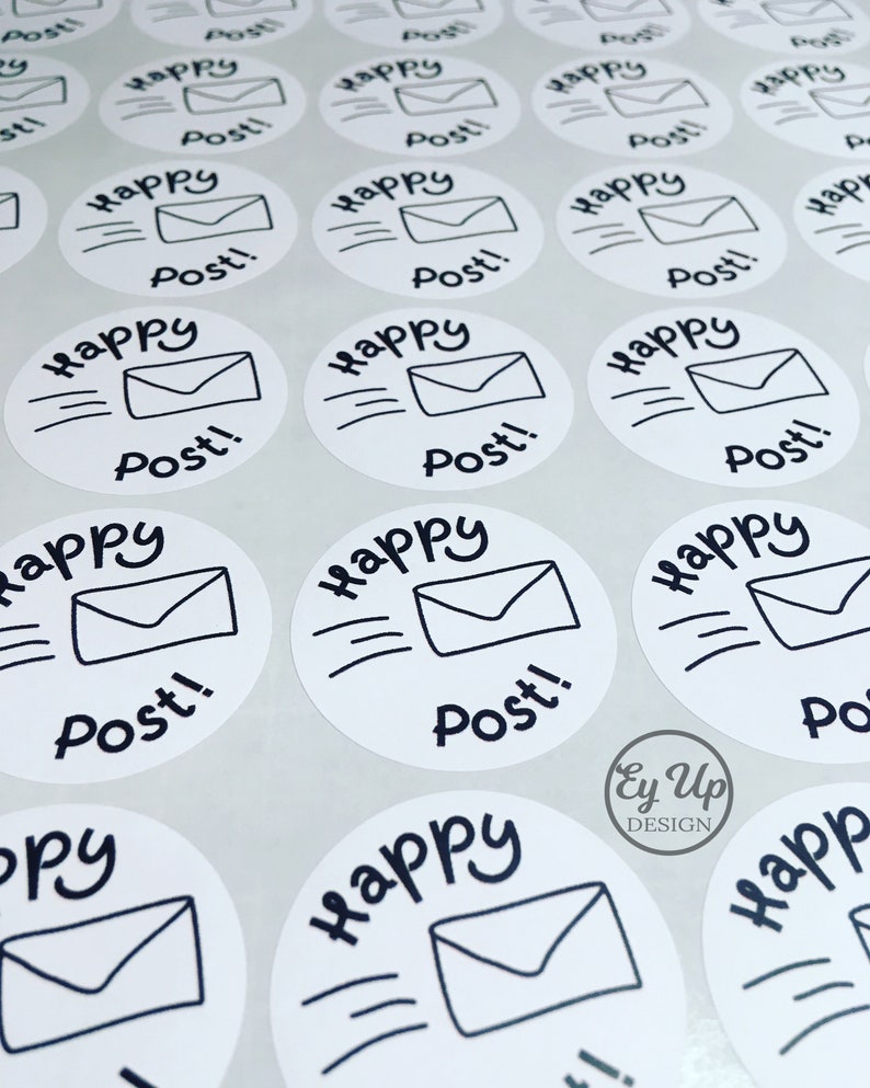 Happy Post Stickers. Small Business Branding. Envelope Postage Etsy