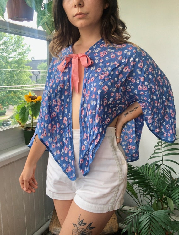 1930’s Silk Floral Cape Loungewear