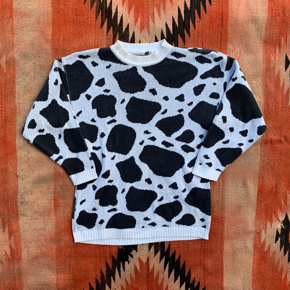 Vintage 80’s Cow Print Jumper