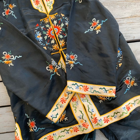 Vintage 1940’s Silk Embroidered Pajama Set