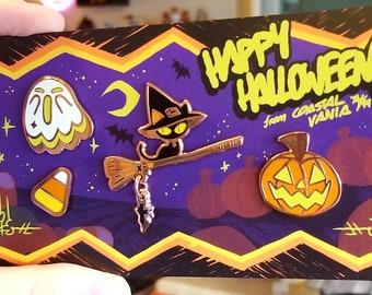 Holidays! TRICK OR TREAT Glow in the dark Enamel Pin Set