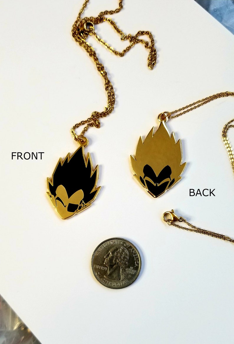 Prince-V Double-sided Keychain / Necklace Super Saiyan Vegeta Dragon Ball Z Inspired image 3