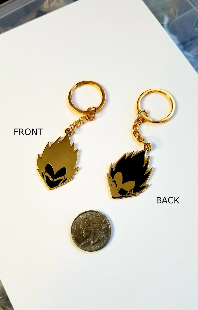 Prince-V Double-sided Keychain / Necklace Super Saiyan Vegeta Dragon Ball Z Inspired image 2