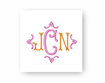 Personalized Monogrammed Gift Tags, Interlocking Monogram, Set of 24