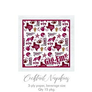 Texas A&M Cocktail Napkins, Aggie Napkins, 3 Ply Napkin, Set of 15, Officially Licensed