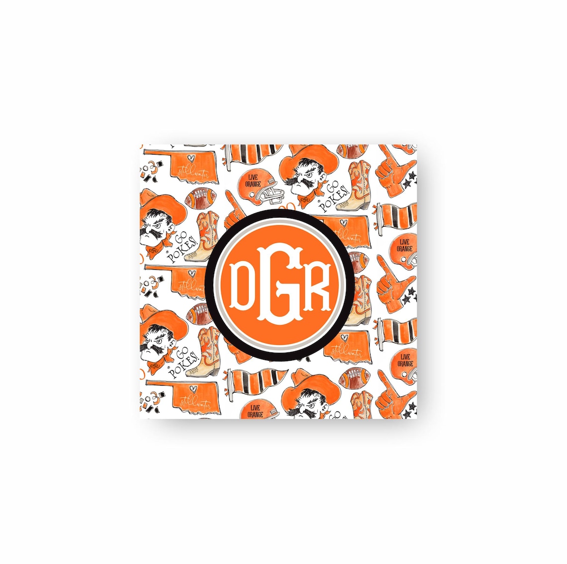State Note Cards Oklahoma State Notecards, Personalized Stationery, Monogrammed ...