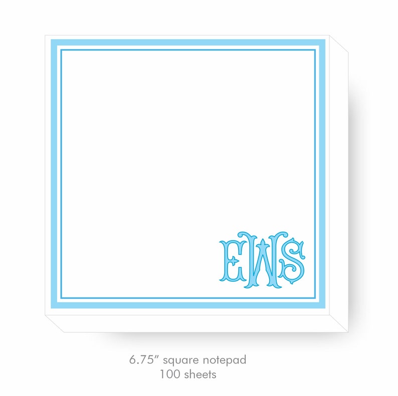 Personalized Monogrammed Notecards, Interlocking Monogram, Personalized Stationery Set, Set of 24 with envelopes image 2