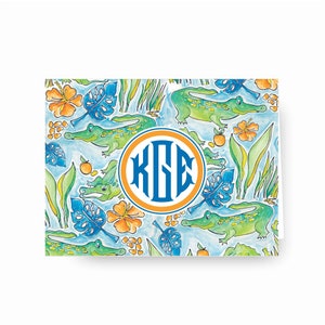 Personalized Gator Stationery – Custom Alligator Monogram Graduation Thank You Cards, Notepad, Gift Tags, Sticker Sets