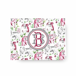 Bulldog Notecards, Personalized Stationery, Monogrammed Stationery, Bulldog Design, Maroon and White, MSU Bulldogs