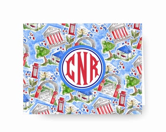 Personalized Ole Miss Stationery – Watercolor Monogram Notecards & Gifts
